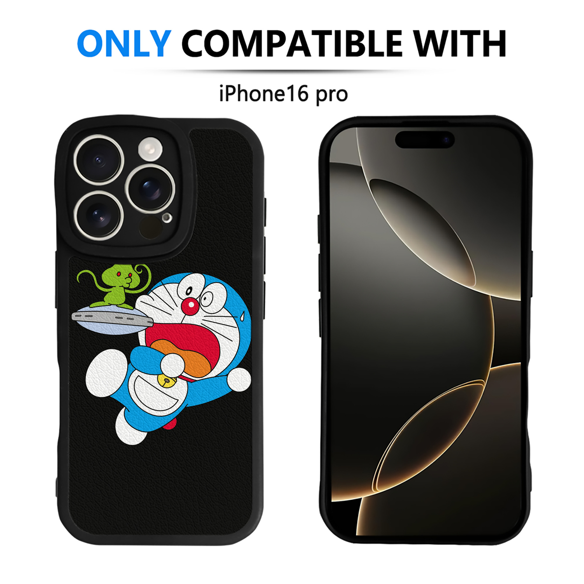 （画像用） ドラえもん Doraemon 【iPhone 16シリーズ対応】シリコンスマホケース（レザー調） 材質：シリコン
